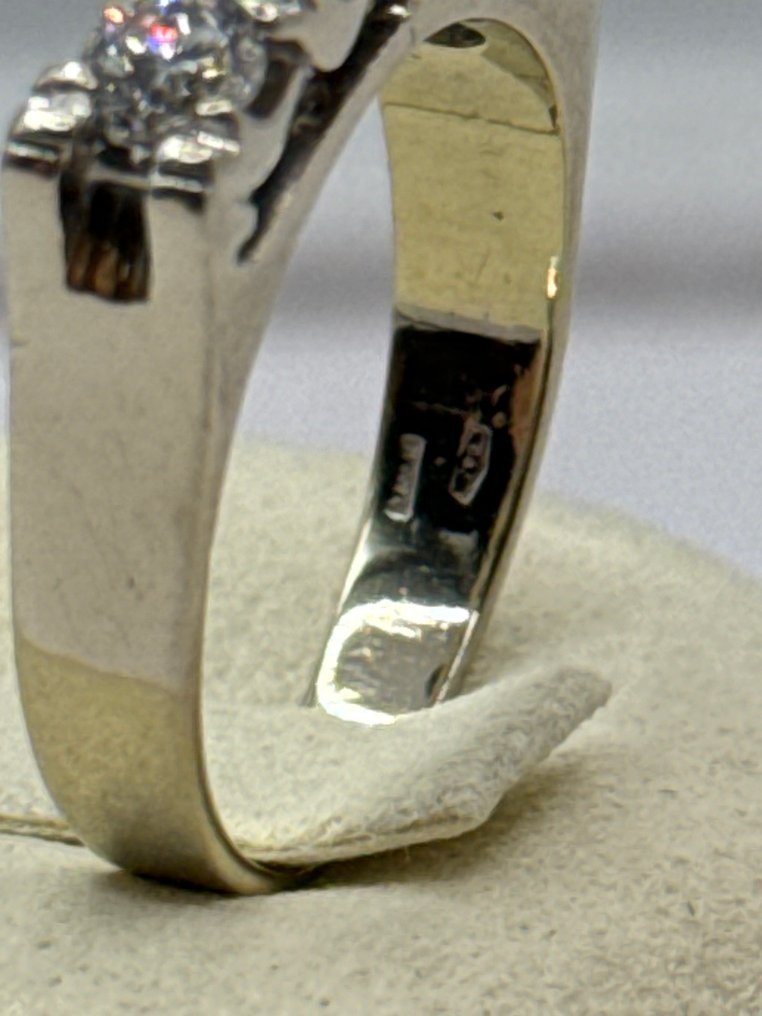 永恒戒指 - 18K包金 白金 -  1.25ct. tw. 钻石 (天然)  - Riviere 18K黄金和钻石 #4.3