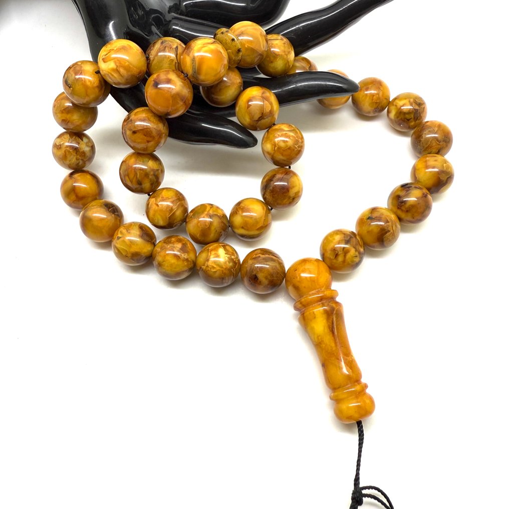 Baltisk rav Tesbih bønneperler rosenkrans 13 mm - Rav - Baltic amber - succinite #1.0