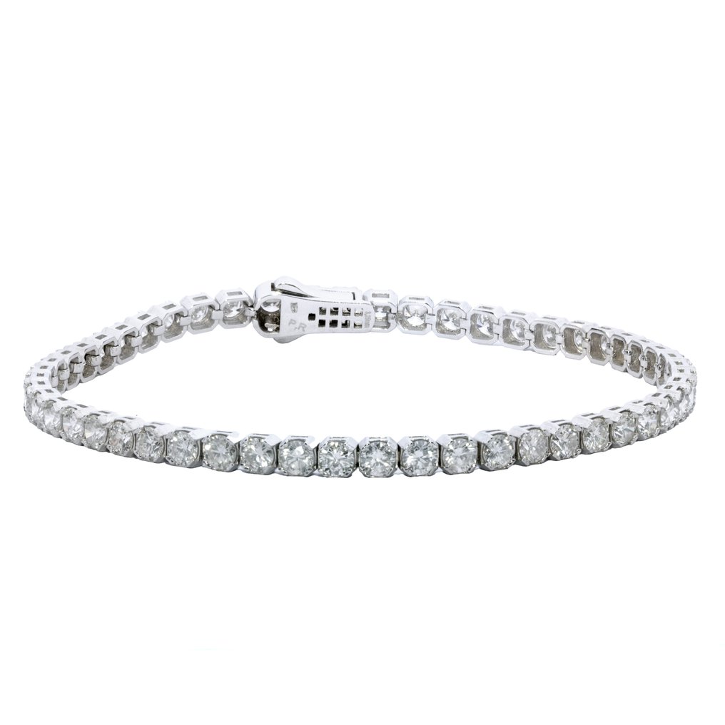 沒有保留價 - 手鈪 - 14 克拉 白金 -  5.23ct. tw. 鉆石 (天然) - D-H 颜色 VS2-SI2 #1.0