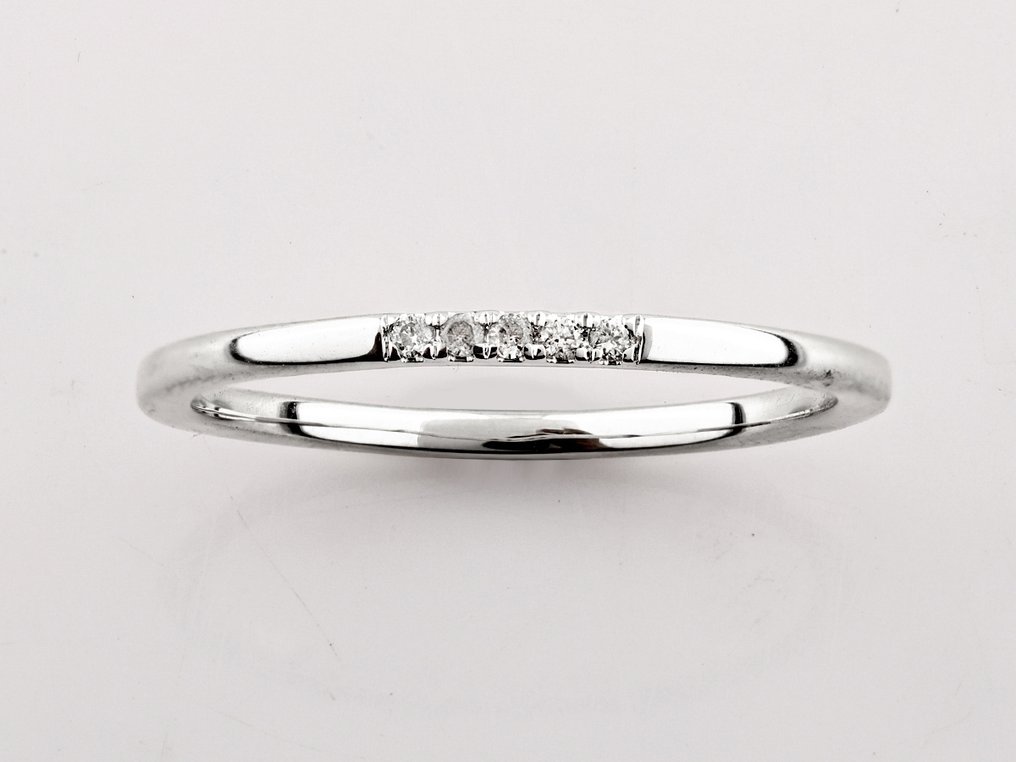 χωρίς τιμή ασφαλείας - Δαχτυλίδι - 14 καράτια Λευκός χρυσός -  0.03ct. tw. Διαμάντι (Φυσικό)  #1.0