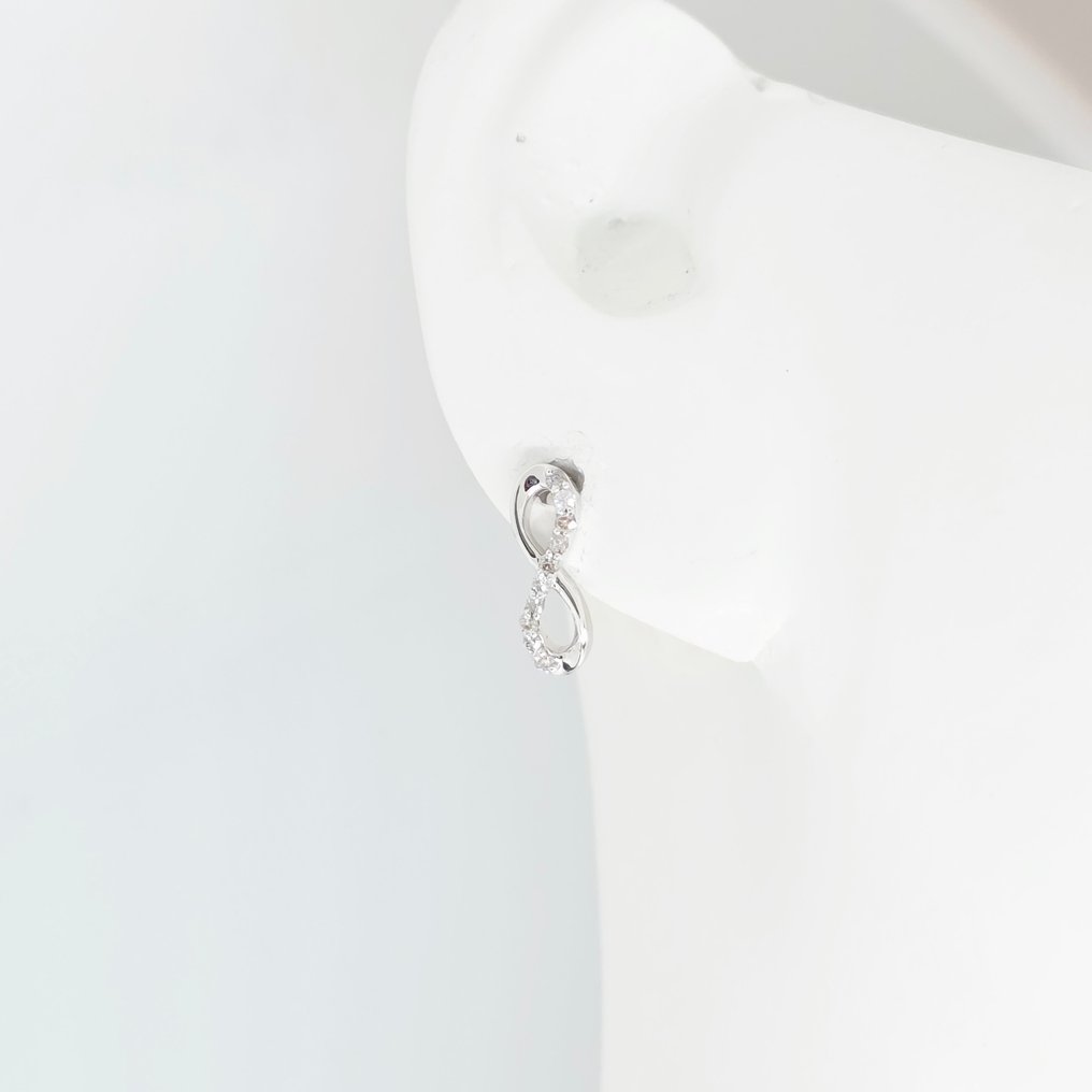 Nincs minimálár - Drop fülbevaló - 14 kt. Fehér arany - 0.28ct. tw. Gyémánt (Természetes) #1.0