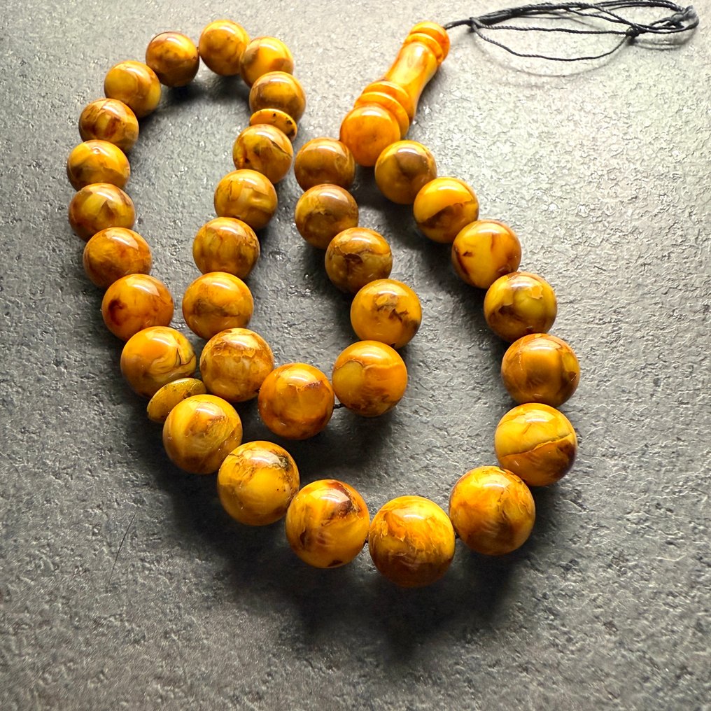 Baltisk rav Tesbih bønneperler rosenkrans 13 mm - Rav - Baltic amber - succinite #2.1