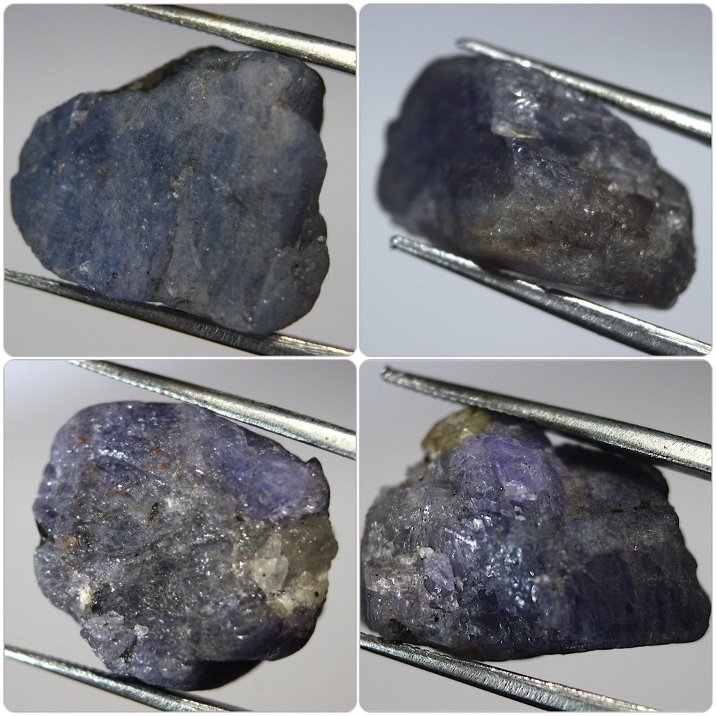 Ct. 73.50 Tanzanite grezzo naturale Esemplare- 14.7 g - (4) #1.0