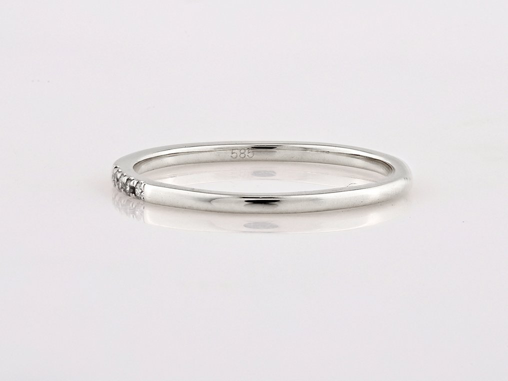 χωρίς τιμή ασφαλείας - Δαχτυλίδι - 14 καράτια Λευκός χρυσός -  0.03ct. tw. Διαμάντι (Φυσικό)  #3.2