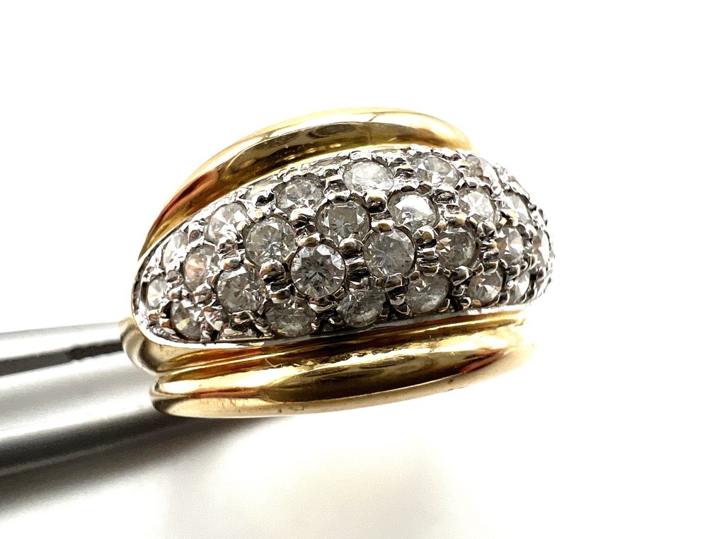 Bague - 18 carats Or jaune, Or blanc - 0.80ct. tw. Diamant (Naturelle) #4.3