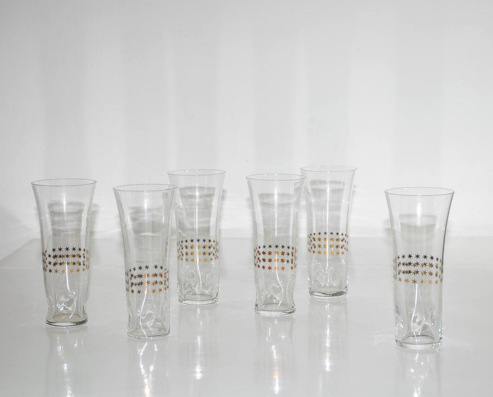 ∆Carlo Moretti∆ - Κολονάτο ποτήρι σαμπάνιας (6) - Γυαλί Murano - Χειροποίητο στη Βενετία #1.0