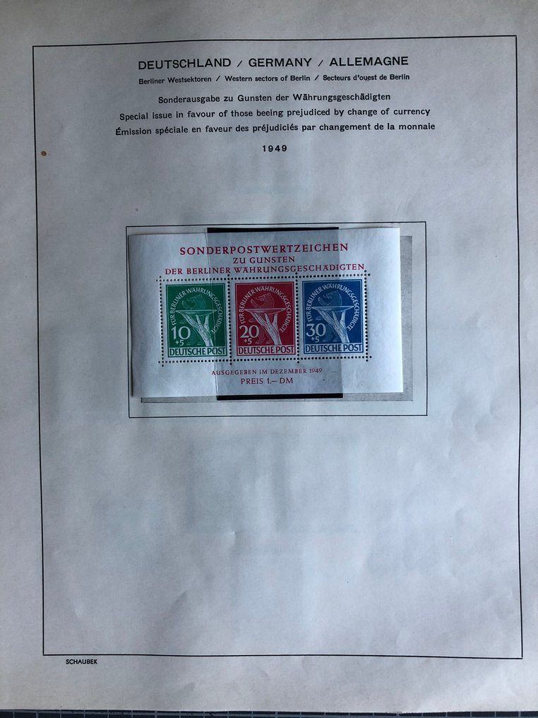 Berlin 1949/1961 - Mixed collection with many good editions such as Stephan, Bauten, Grünaufdruck, Goethe - Währungsgeschädigten-Satz und -Block usw. #1.0