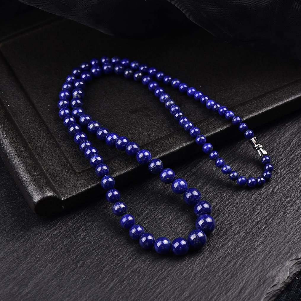 无底价 - 大型且独特的天然青金石项链 艺术与自然优雅的完美融合- 37.82 g #4.3