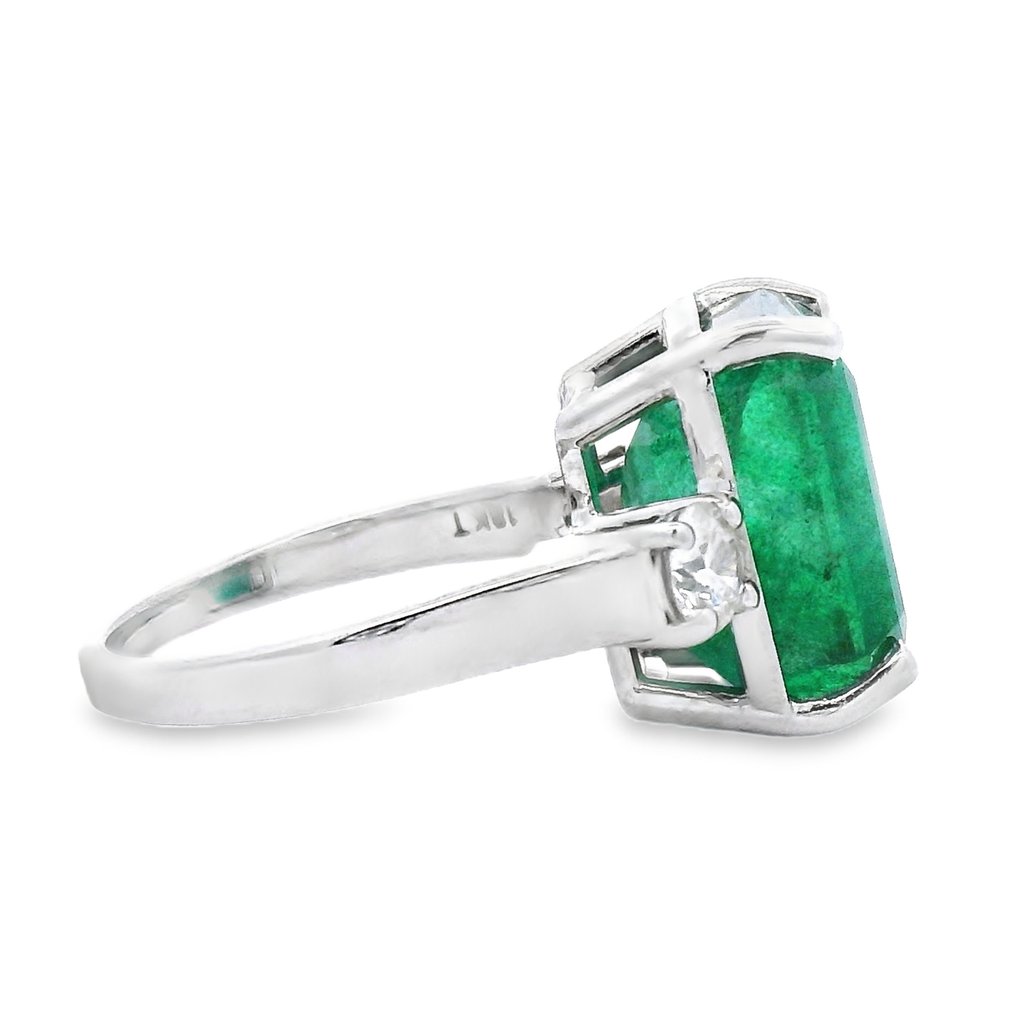 Δαχτυλίδι - 18 καράτια Λευκός χρυσός -  11.63ct. tw. Σμαράγδι - Διαμάντι - Διαφανές #4.3