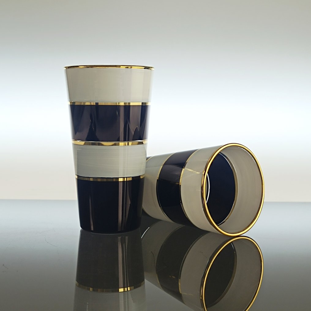 SECOLOVENTESIMO - 6人用饮具 (6) - 24K金 - 手工绘制的金色玻璃 #1.0