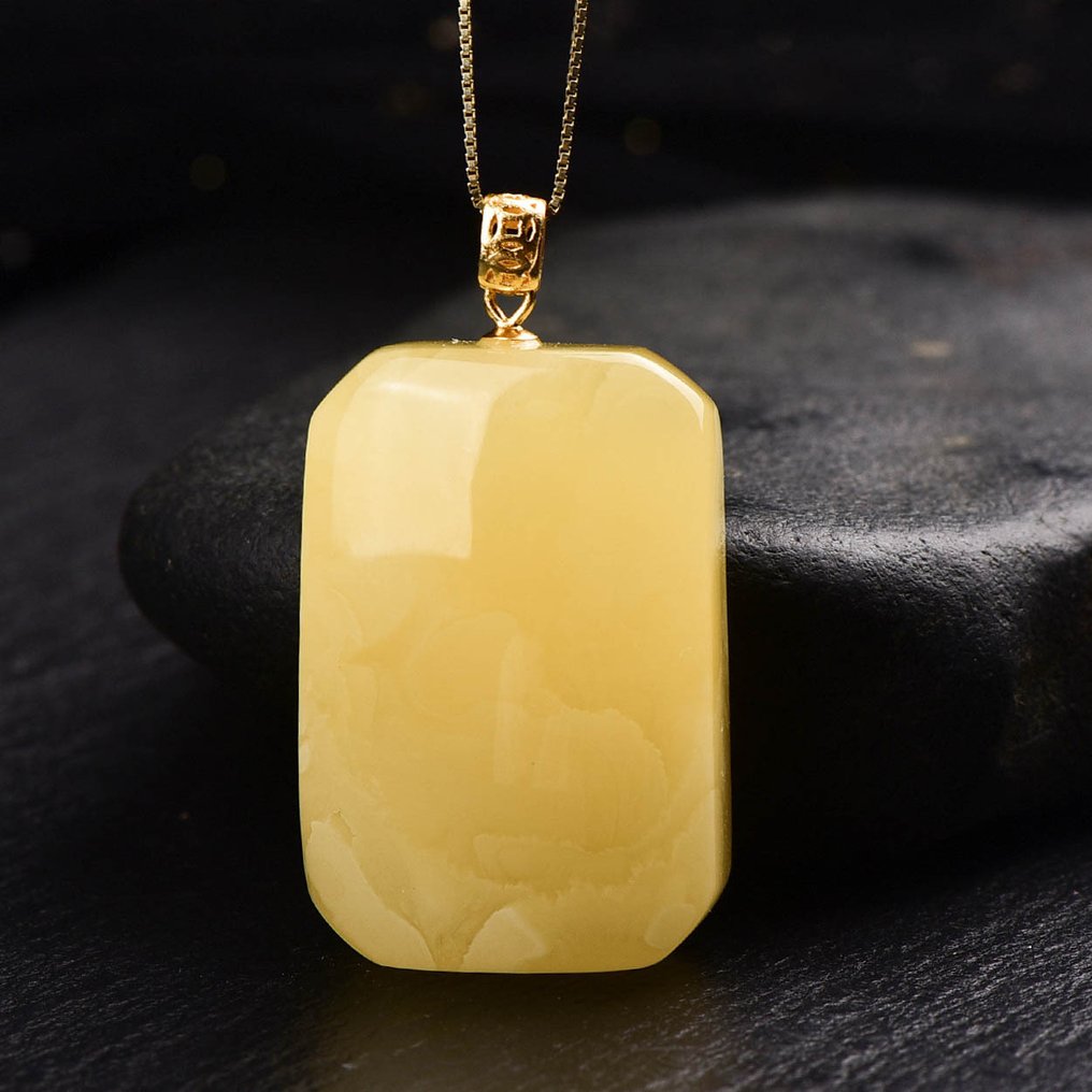 ALGT 认证 — 大型高端独家天然琥珀吊坠 由时间与自然塑造的浓烈色彩- 7.46 g #1.0