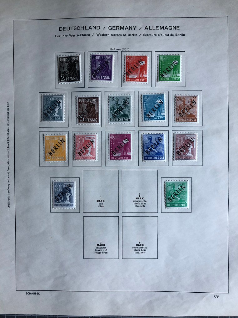 Berlin 1949/1961 - Mixed collection with many good editions such as Stephan, Bauten, Grünaufdruck, Goethe - Währungsgeschädigten-Satz und -Block usw. #1.0