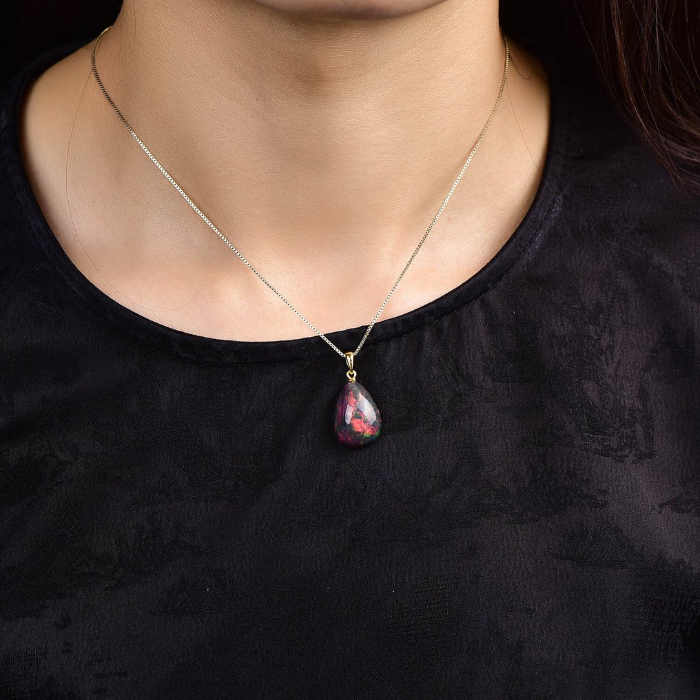 Highly Exclusive Natural Opal Pendant - A discovery with a uniquely vivid hue- 2.07 g #1.0