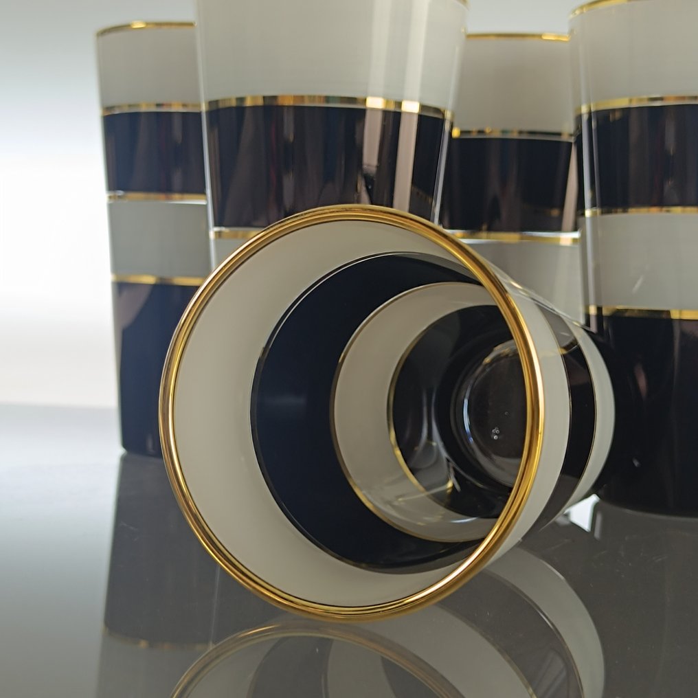 SECOLOVENTESIMO - 6人用饮具 (6) - 24K金 - 手工绘制的金色玻璃 #4.3