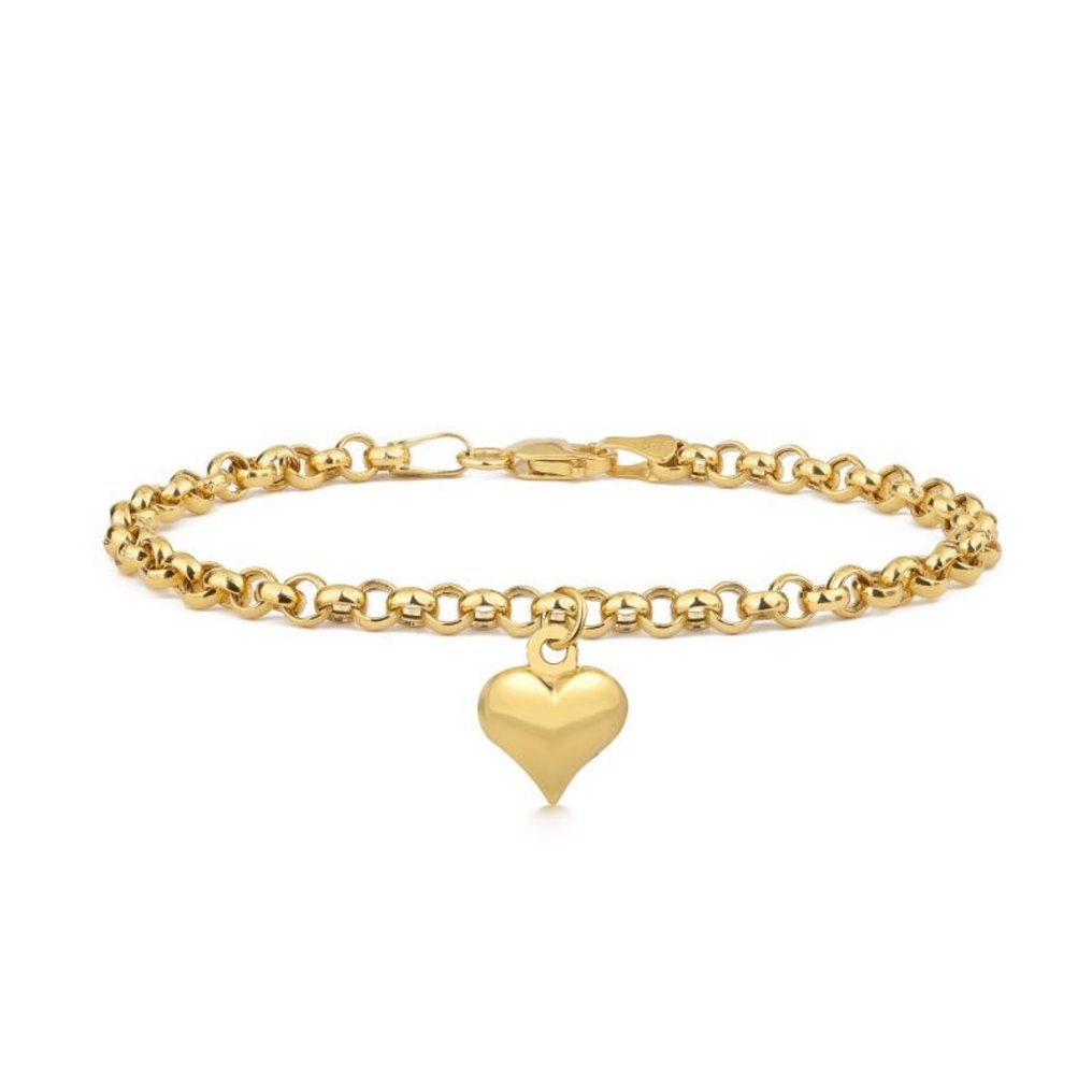 Handmade - 链式手链 - 14K包金 黄金 - 心脏 Doch 链 - 3 毫米 #2.1