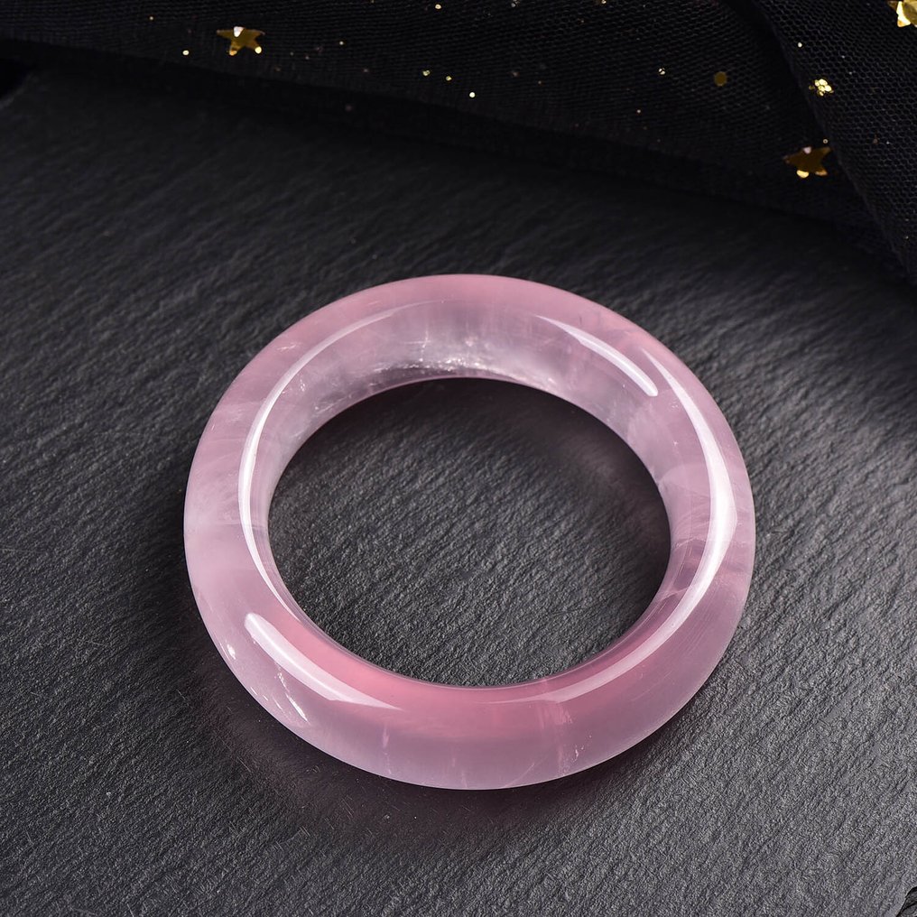 ALGT 认证 - 巨大而精湛的天然玫瑰石英手镯 - 以其异常明亮的清晰度而著称- 112.36 g #4.3