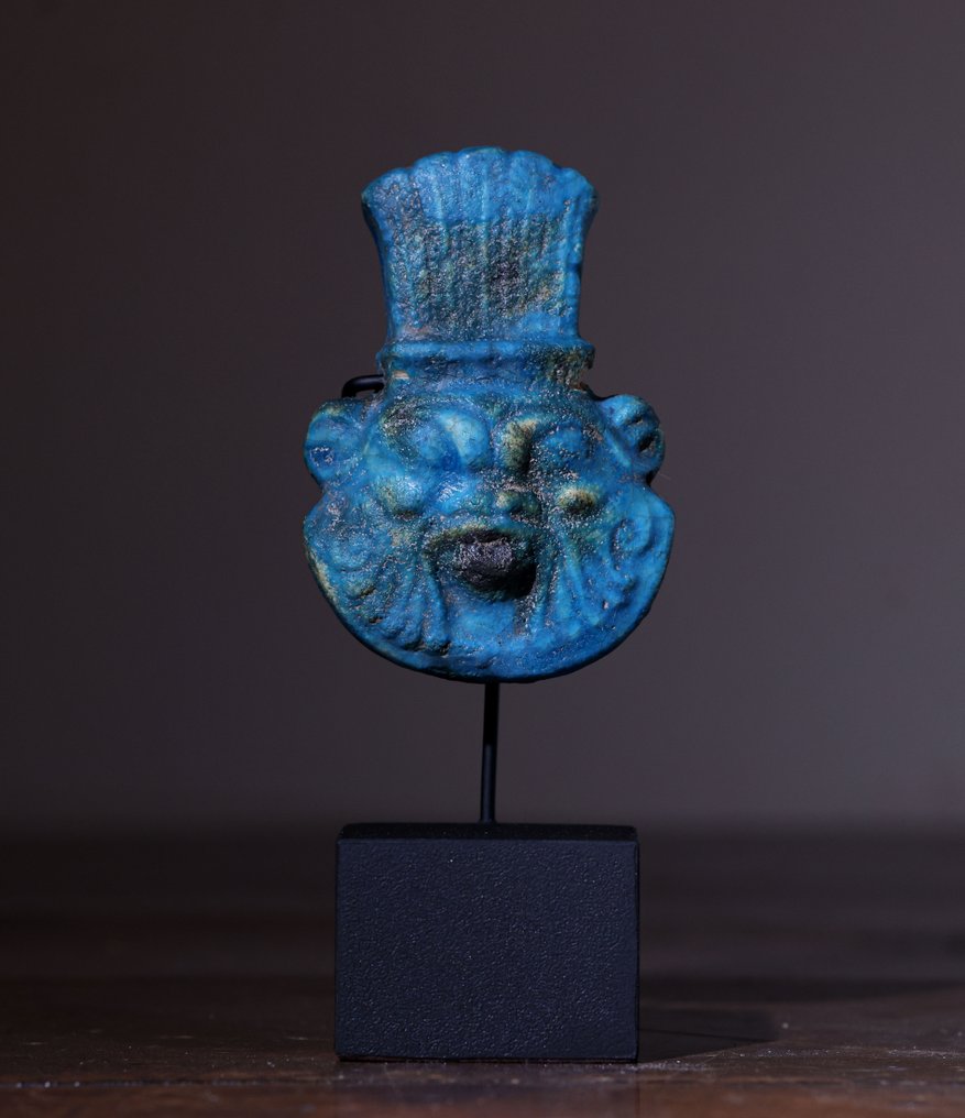 Antico Egitto Faenza God Bes Amulet - 7.3 cm #1.0