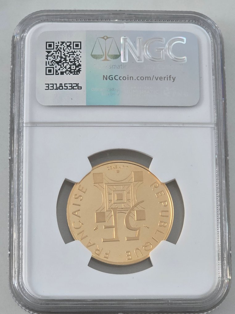 Frankrijk. 5 Francs 1989 Tour Eiffel. Proof (BE) in gold #1.0