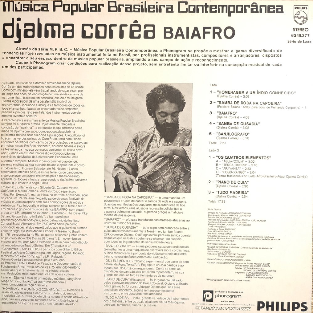 Djalma Corrêa - Baiafro - Very Very Rare 1st Brazilian Pressing  - Unobtainable in theese Condition - LP 專輯（單個） - 第一批 模壓雷射唱片 - 1978 #1.0