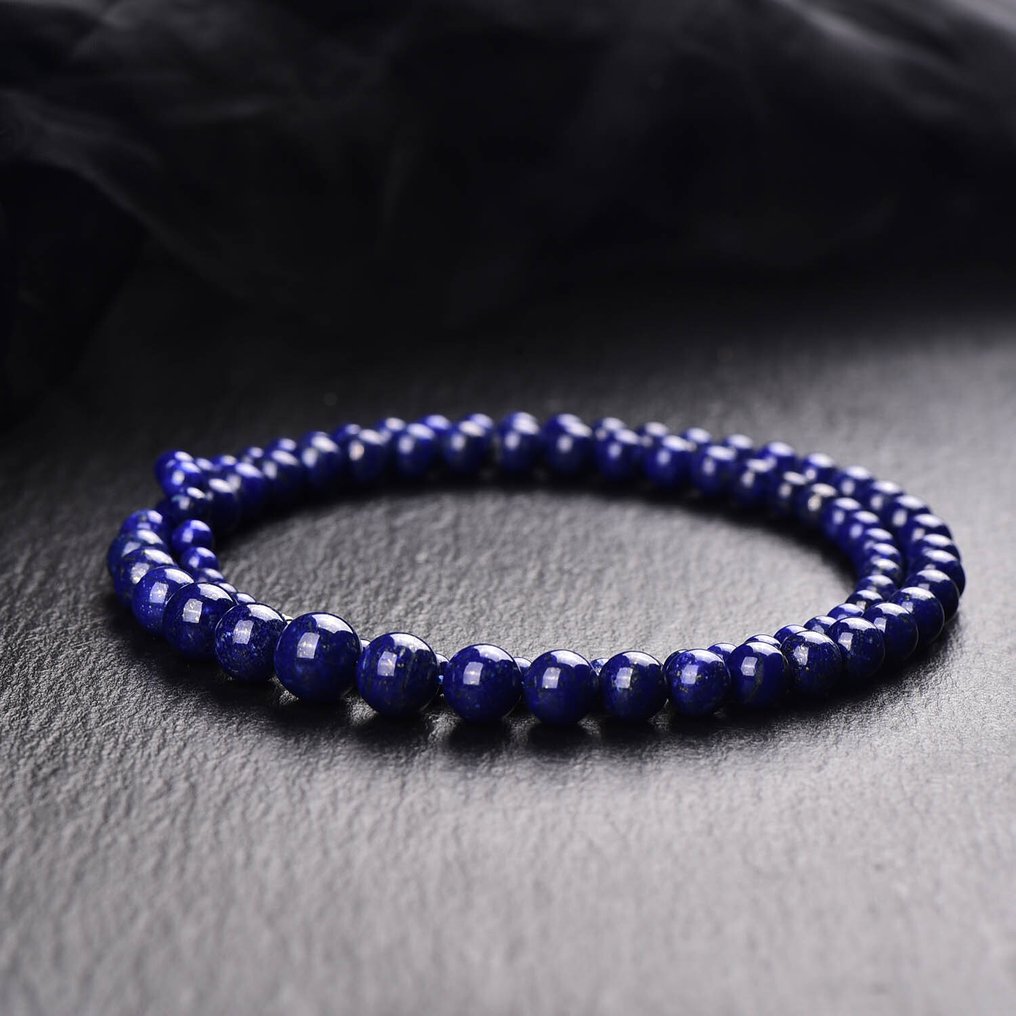 无底价 - 大型且独特的天然青金石项链 艺术与自然优雅的完美融合- 37.82 g #3.2