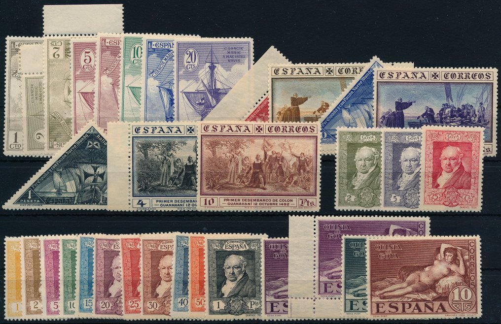 Spain 1855/1933 - Fresh lot from the 1930s with many complete issues, including some unmounted. #4.3