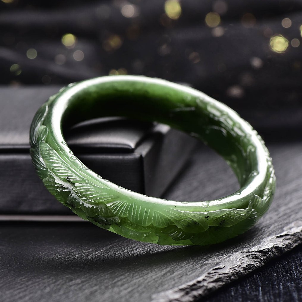 ALGT Certified - Huge and Highly Exclusive Natural Nephrite Jade Bangle - A deep hue born from the depths of the earth- 69.02 g #4.3