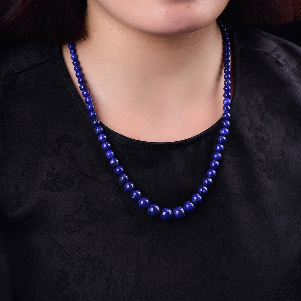 无底价 - 大型且独家的天然青金石项链 自然的光辉- 37.39 g #1.0