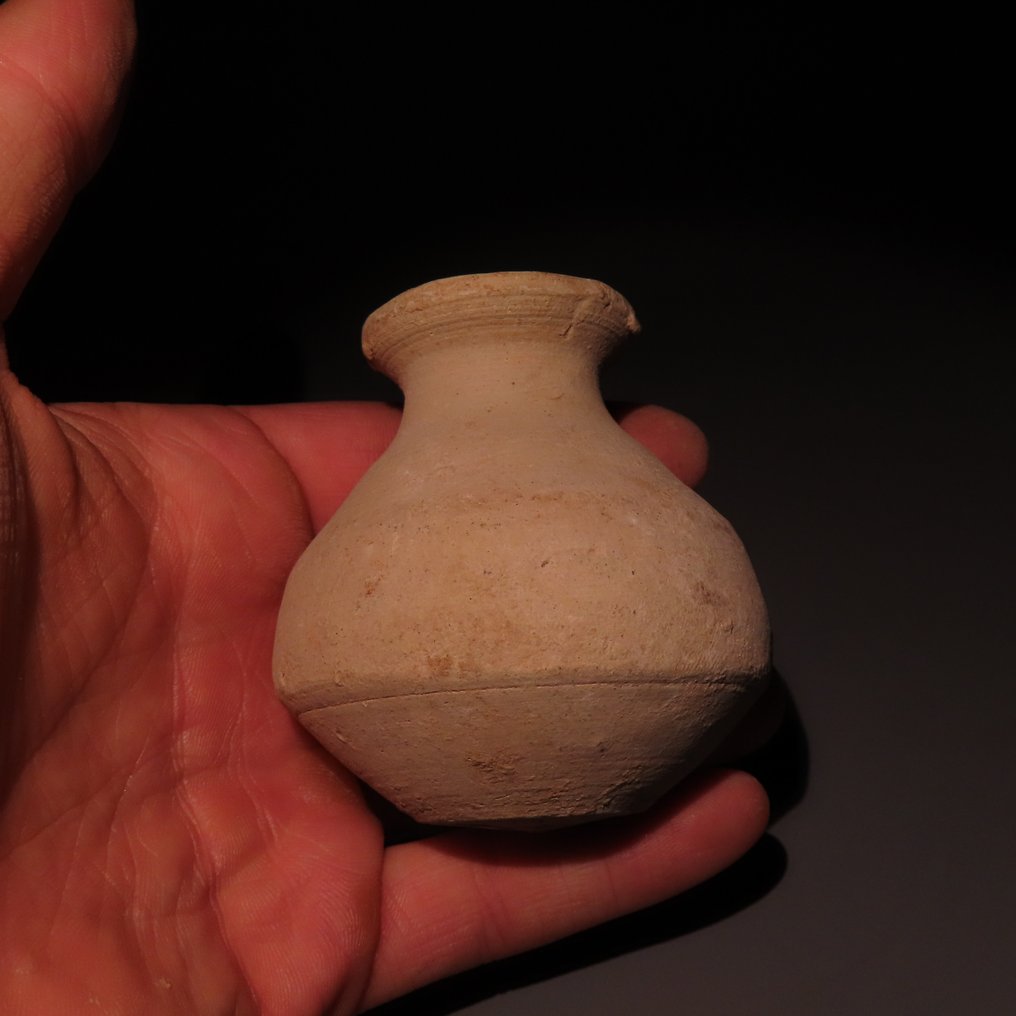 Antico Greco Terracotta Vaso. III secolo a.C. altezza 7 cm. (Senza prezzo di riserva) #4.3