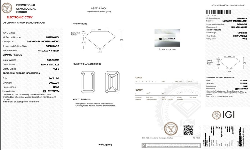沒有保留價 - 戒指 - 14 克拉 白金 -  3.29ct. tw. 藍色 鉆石 (彩色實驗室培育鑽石) - 鉆石 - 华丽鲜明的蓝色 #4.3