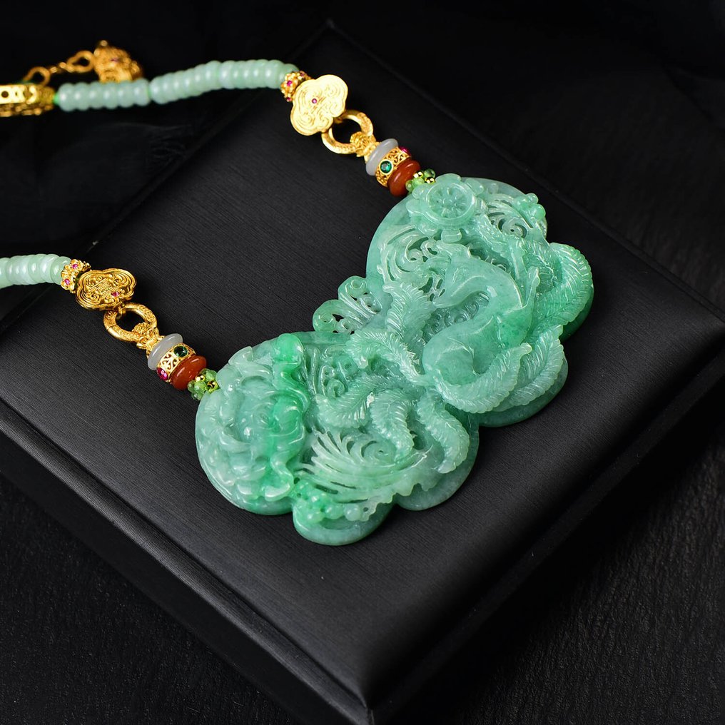 ALGT 认证 - 巨大且精湛的天然翡翠吊坠 地质奇观之珠- 85.85 g #3.2