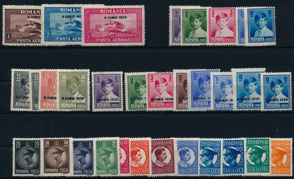 Roumanie 1930/1933 - Lot neuf, presque exclusivement des éditions complètes avec beaucoup de bonnes. - dabei auch Freimarken Karl II. UNGEZÄHNT, Block 1 usw. #1.0