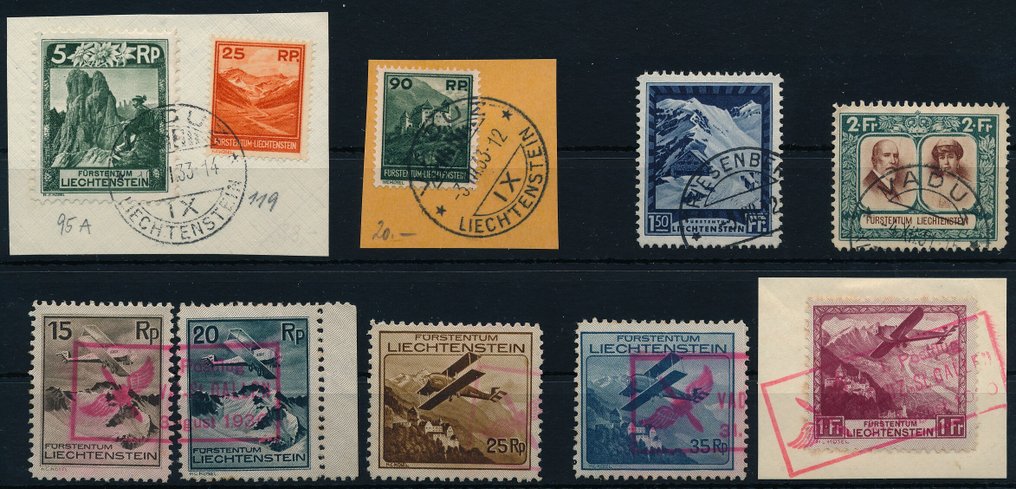 Liechtenstein 1925/1933 - Stamped lot with mostly higher values and outputs. #1.0