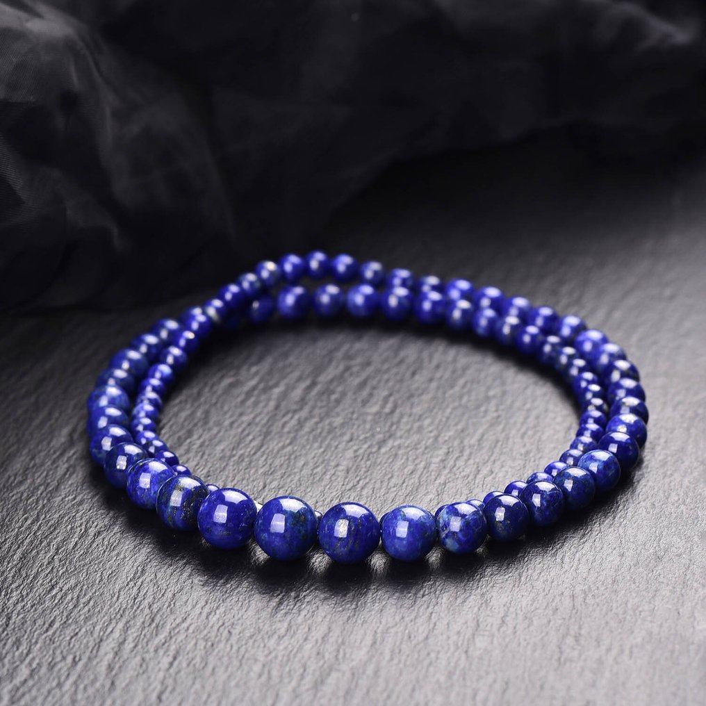 无底价 - 大型且独特的天然青金石项链 自然的光辉- 38.74 g #3.2