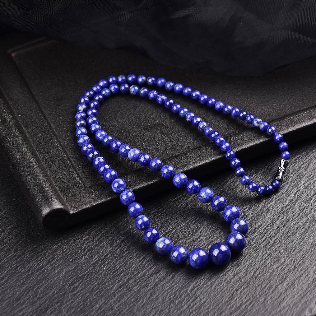 无底价 - 大型且独特的天然青金石项链 自然的光辉- 35.27 g #4.3