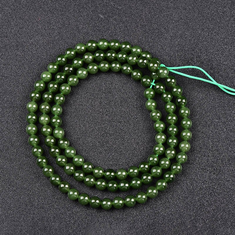 ALGT 认证 - 高度独家天然软玉玉串 令人瞩目的色彩强度，直接来自大地- 35.64 g #3.2