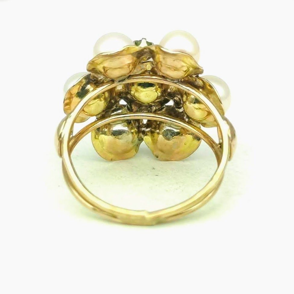 Gyűrű - 18 kt. Sárga arany Gyöngy - Smaragd #4.3