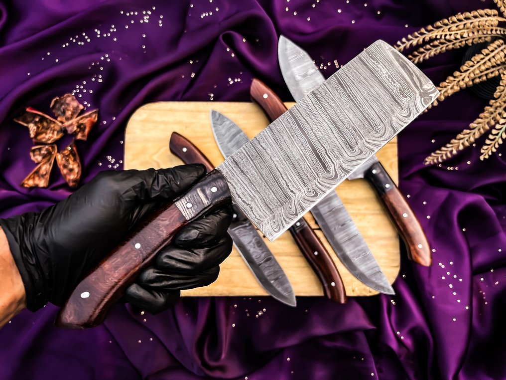 Smith Blades Chef knives set For Daily use Best For Outdoor and premium Quality table set EDC Knives - Μαχαίρι κουζίνας - Kitchen knife set - 1095 και 15N20 διπλωμένο ατσάλι - Ηνωμένο Βασίλειο - μαχαίρι κατασκήνωσης #3.2