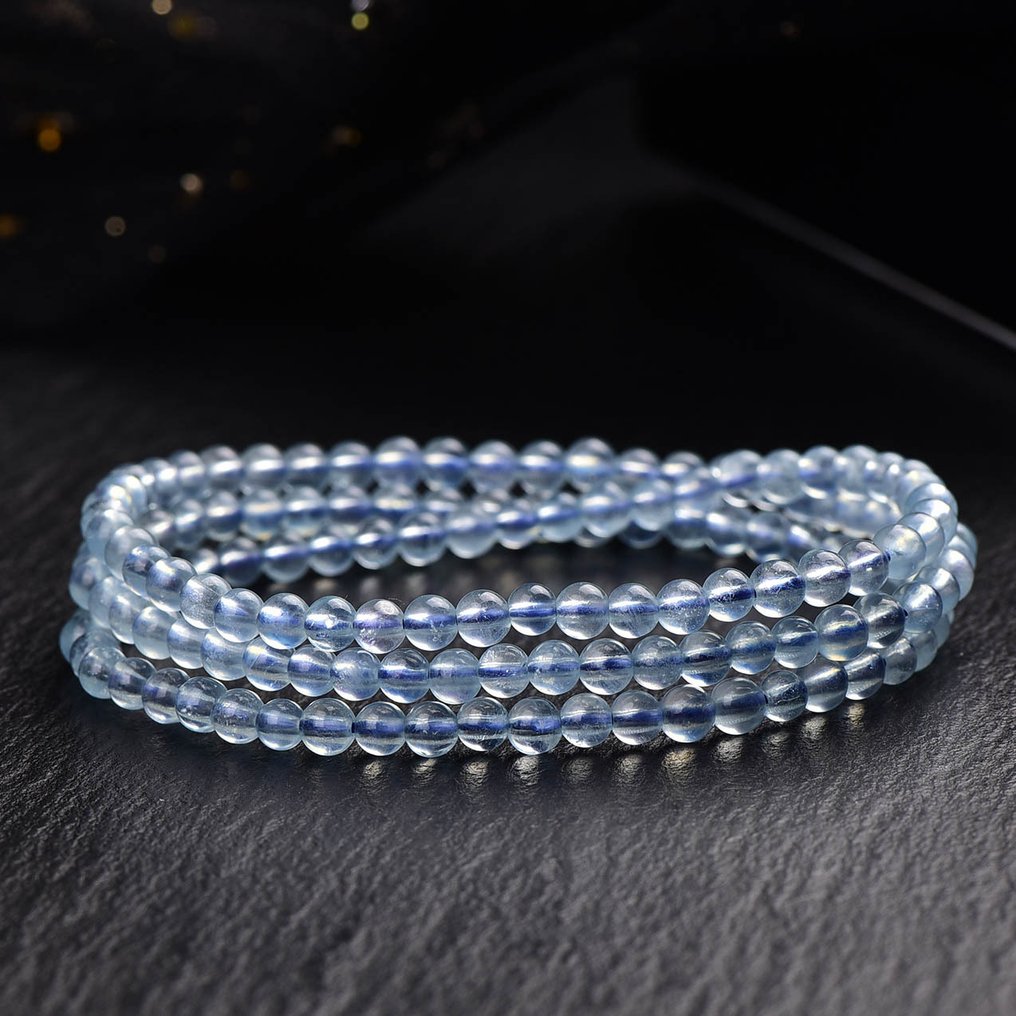 无底价 - ALGT 认证 - 高度独家的天然海蓝宝石串珠 以卓越的清晰度定义- 14.06 g #1.0