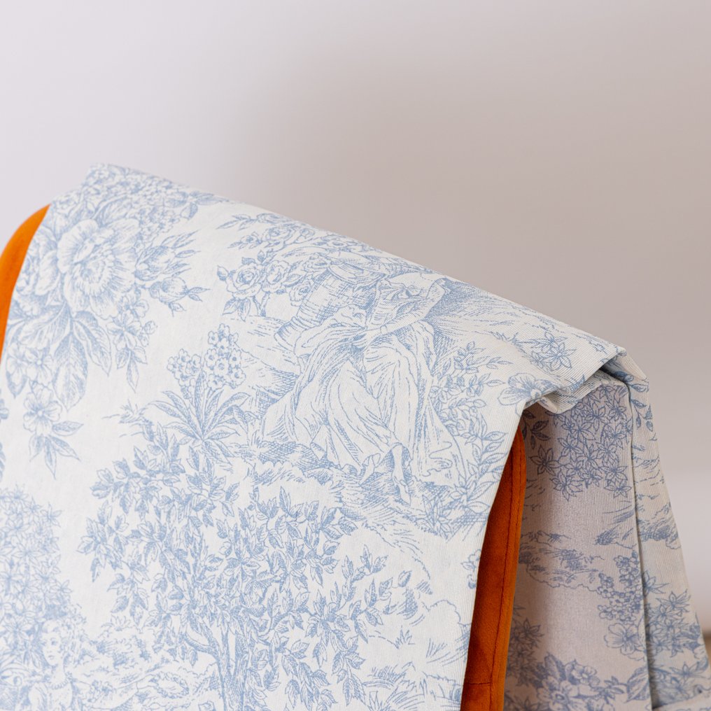 Stoff Toile de Jouy Azzurro – 2,8 x 2,5 m - Polstringsstoff - 2.5 m - 2.8 m #4.3