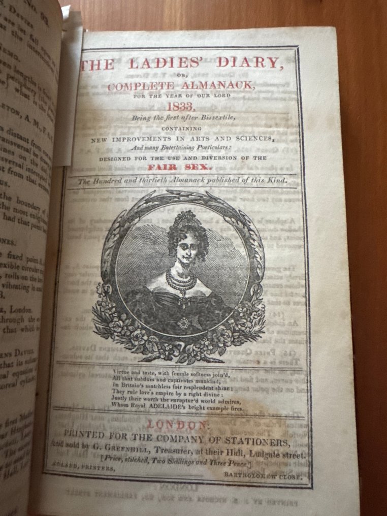 [Stationers’ Company] - Almanacks for the Year of Our Lord 1833. - 1833 #1.0