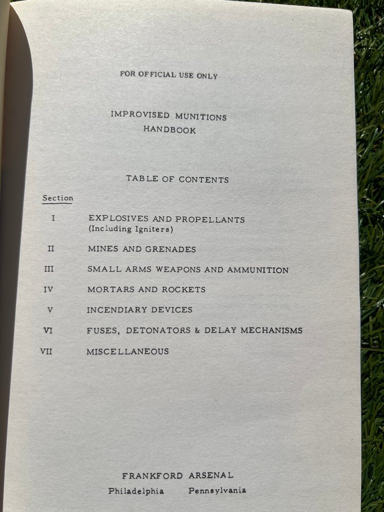 Vietnam War US Army Manual ''Improvised Ammunitions handbook'' - Boobytraps - Airborne - Ranger - Special Forces - Tunnel Rats - 1969 #4.3