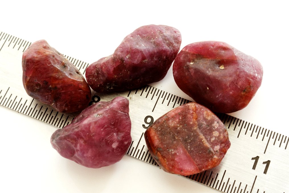 Ruby 55 carats of raw, untreated ruby crystals.- 11.15 g - (5) #3.2
