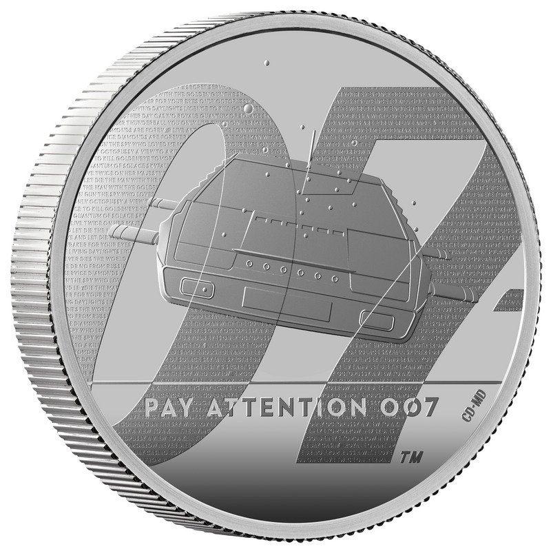 Ηνωμένο Βασίλειο. 5 Pounds 2020 James Bond - Pay Attention 007 Grossbritannien UK 2 oz Silber PP, 2 oz (.999) #1.0