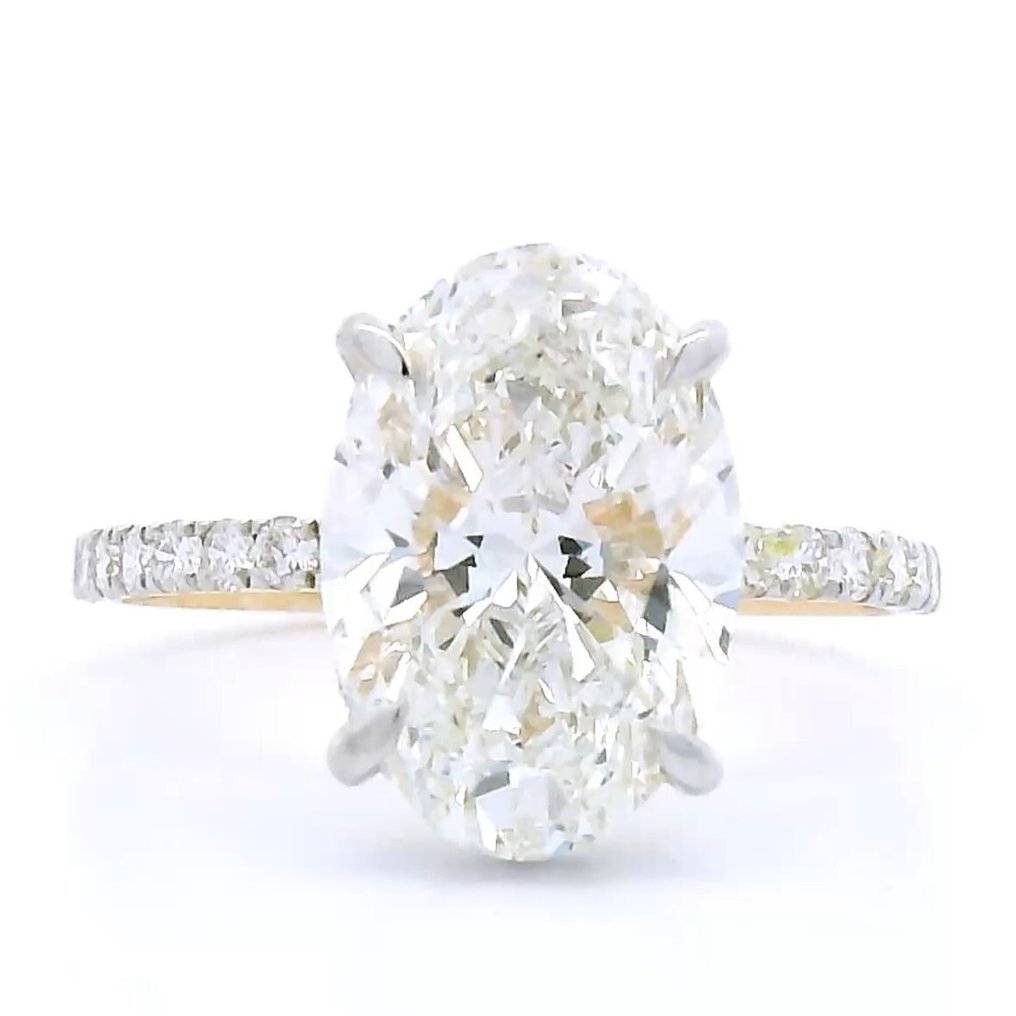 沒有保留價 - 戒指 - 18 克拉 黃金 - 4.06ct. tw. 鉆石 (實驗室培育) - 鉆石 - IGI CERTIFIED #1.0