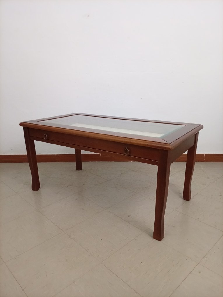 Midterbord - Løvtræ, Stoffa, Glas - Damaskéret polstring #3.2