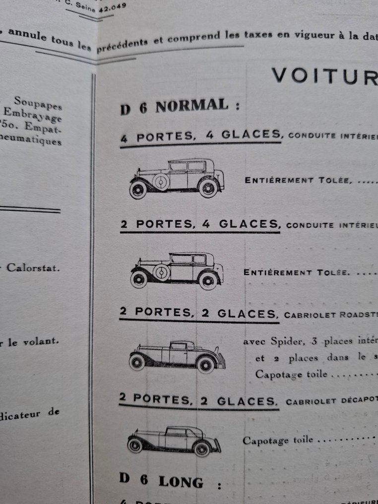 Brochure - Delage - D6 - Price list - 1931 #3.2