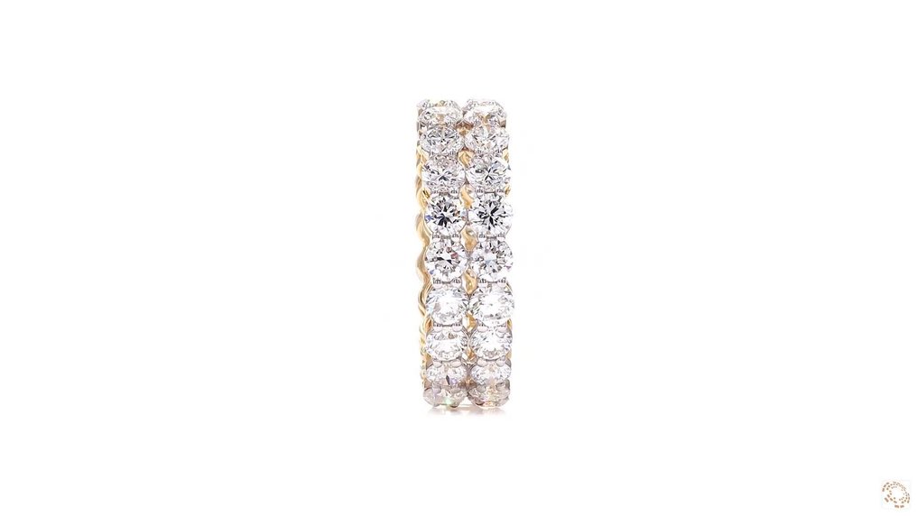 Zonder minimumprijs - Ring - 14 karaat Geel goud - 5.09ct. tw. Diamant (Lab-grown) #1.0