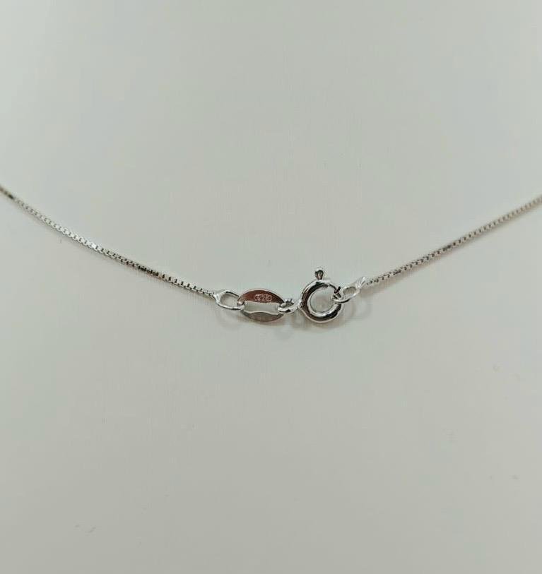 沒有保留價 - 頸鏈 銀 鉆石 (天然)  - 藍寶石 #2.1