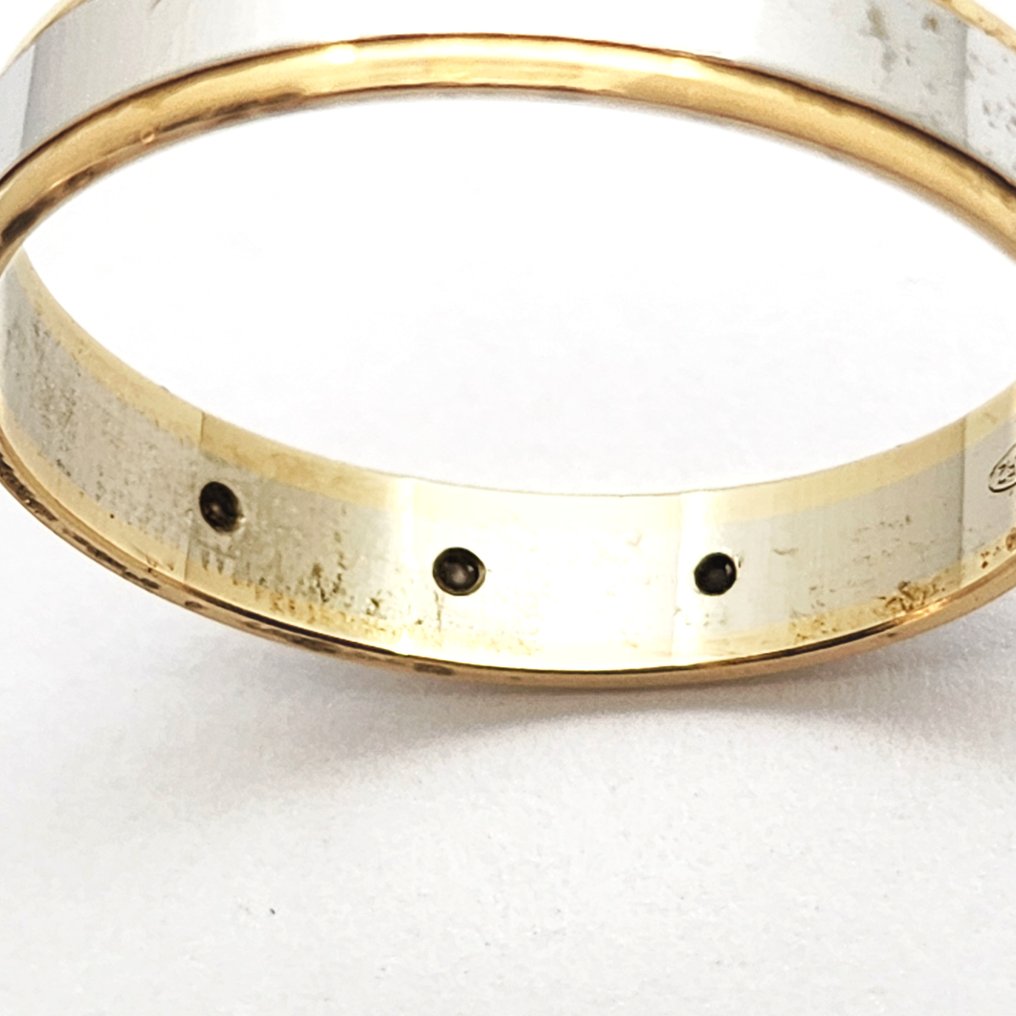 Δαχτυλίδι - 18 καράτια Κίτρινο χρυσό, Λευκός χρυσός -  0.02ct. tw. Διαμάντι (Φυσικό)  - Argyor #4.3