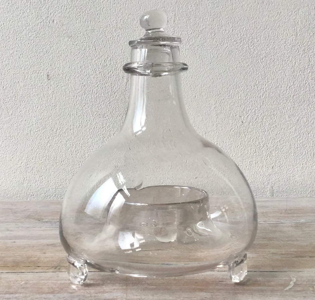 Flaska - Antik getingfångare i munblåst glas. #2.1